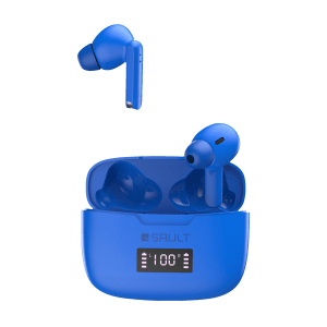 SAULT Airplugs 2x TWS Earbuds with Noise Isolation (IP57 Water Resistant, Touch Sensor, Blue)