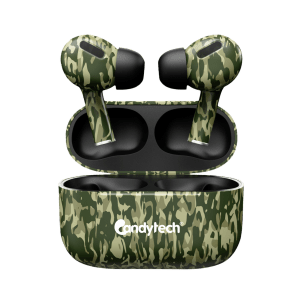 Candytech AirCamo Pro TWS Earbuds with Environmental Noise Cancellation (IPX4, Green)