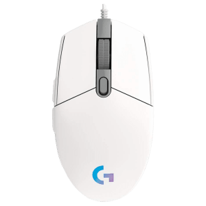 logitech G203 Wired Mouse with Customizable Buttons (8000 DPI, LED Lights, White)