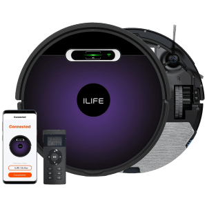 ILIFE V3s Max Robotic Vacuum Cleaner & Mop with Wi-Fi Connectivity (Alexa & Google Assistant, Purple)