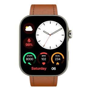 noise ColorFit Ultra 3 Smartwatch with Bluetooth Calling (49mm AMOLED Display, IP68 Water Resistant, Tan Brown Strap)