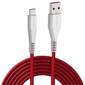 urbn Type C to Type A 5 Feet (1.5M) Cable (Nylon Braided, Red)