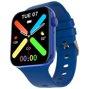 FIRE-BOLTT Visionary Smartwatch with Bluetooth Calling (45mm AMOLED Display, IP68 Water Resistant, Blue Strap)