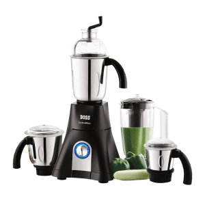 BOSS CycloneMaxx 900 Watt 4 Jars Mixer Grinder (3 Variable Speed Control with LED Light, Black)