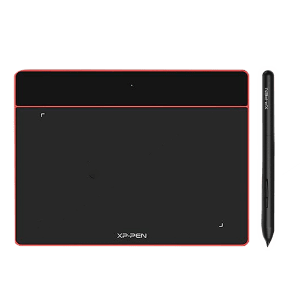 XP pen Deco Fun Small 18.94cm (7.46 Inches) e-Writer Digital Pad (60 Degree Tilt Function, Carmine Red)