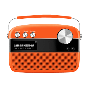 SAREGAMA Carvaan Premium Pop 6W Portable Speaker (Pre-loaded 5000 Evergreen Hindi Songs, 2.0Channel, SC230, Candy Orange)