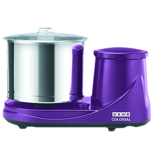 USHA Colossal 2 Litres 2 Stones Wet Grinder with Coconut Scrapper & Atta Kneader (Sturdy High Torque Motor, Magenta)