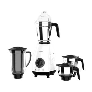 PHILIPS 1000 Watt 4 Jars Juicer Mixer Grinder (22000 RPM, Rotary Knob Control, Black/White)