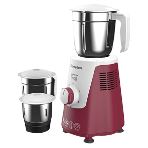 Crompton Treat 500X 500 Watt 3 Jars Mixer Grinder (Motor Vent-X Technology, White/Red)