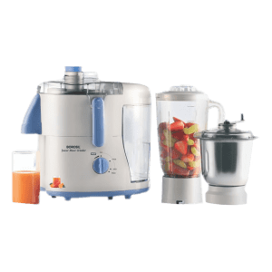 BOROSIL Primus II 500 Watt 2 Jars Juicer Mixer Grinder (19000 RPM, Long-Lasting Copper Motor, Silver)