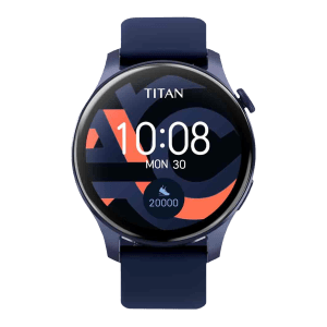 TITAN Talk Smartwatch with Bluetooth Calling (35.3mm AMOLED Display, IP68 Water Resistant, Blue Strap)