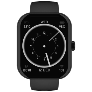 boAt Wave Cosmos Max Smartwatch with Bluetooth Calling (50.8mm HD Display, IP68 Sweat Resistant, Charcoal Black Strap)