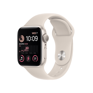 Apple Watch SE GPS with Sports Band (40mm Retina LTPO OLED Display, Starlight Aluminium Case)