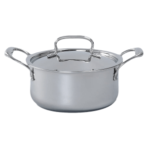 WONDERCHEF Nigella 4.8L Non Stick Aluminium & Stainless steel Casserole with Stainless Steel Lid (Induction Compatible, Even Heat Distribution, Silver)