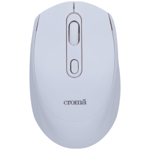 Croma Optical Wireless Mouse (1600 DPI, Compact & Lightweight Design, White)