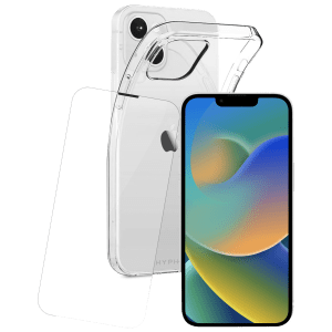 HYPHEN Aire Tempered Glass & TPU, Polycarbonate Back Cover Combo for Apple iPhone 14 (Wireless Charging Compatible, Clear)