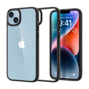 spigen Ultra Hybrid TPU & Polycarbonate Back Case for Apple iPhone 14 Plus (Wireless Charging Compatible, Matte Black)
