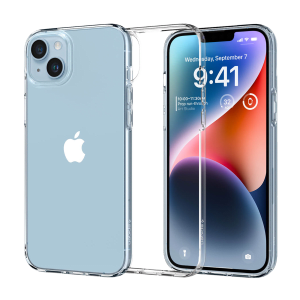 spigen Liquid Crystal TPU Back Case for Apple iPhone 14 (Wireless Charging Compatible, Crystal Clear)