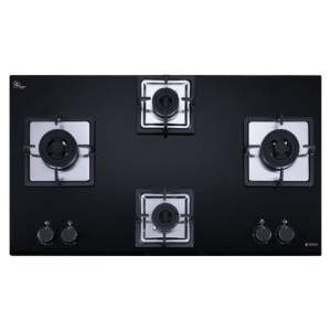 elica IND FLEXI AB DFS Series 4 Burner Automatic Hob (Battery Operated, Black)