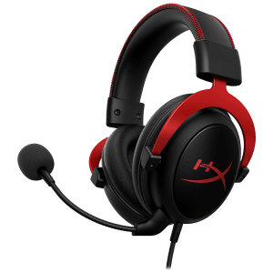 HyperX Cloud II 4P5M0AA Wired Gaming Headset with Passive Noise Cancellation (Digitally Enhanced Microphone, Over Ear, Red)