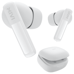 MIVI DuoPods T20 TWS Earbuds with Environmental Noise Cancellation (IPX4 Water Resistant, 45 Hours Playtime, White)