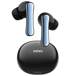 MIVI DuoPods T80 TWS Earbuds with Environmental Noise Cancellation (IPX4 Water Resistant, 13mm Bass Drivers, Galaxy Black)