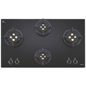 Elica DFS FB MFC 4B 91 4 Burner Automatic Electric Hob (Round Metallic Knob, Black)