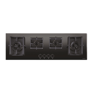 Elica PRO MAX FB MFC 4B 100 DX FFD Glass Top 4 Burner Automatic Electric Hob (Round Metallic Knob, Black)