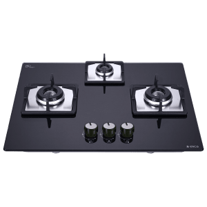 Elica FLEXI HCT 360 DX LOTUS BK 3 Burner Automatic Electric Hob (Cast Iron Grid, Black)