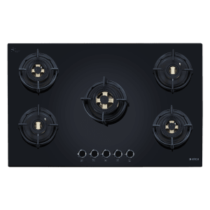 Elica DFS FB MFC 5B 90 FFD 5 Burner Automatic Electric Hob (Cast Iron Pan Support, Black)