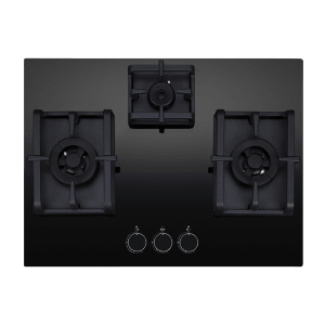 Elica Flexi Pro MAX AB MFC 3B 70 DX Glass Top 3 Burner Automatic Electric Hob (Round Metallic Knob, Black)