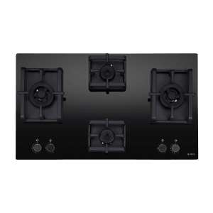 Elica Flexi Pro MAX AB MFC 4B 91 DX Glass Top 4 Burner Automatic Electric Hob (Round Metallic Knob, Black)