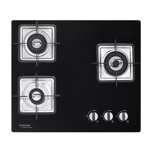 Hindware Rosia Toughened Glass Top 3 Burner Automatic Electric Hob (Spill Proof, Black)