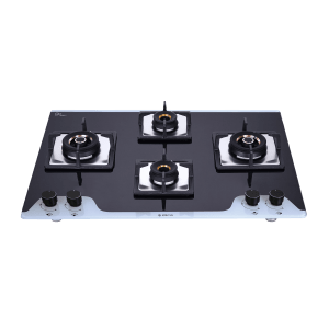 Elica FLEXI AB HCT 470 DX DUAL TONE Toughened Glass Top 4 Burner Automatic Hob (Multi Flame Control, Black/White)