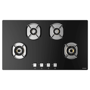 Faber Nexus IND Star HT904 CRS BR CI AI Toughened Glass Top 4 Burner Automatic Hob (Flame Failure Device, Black)