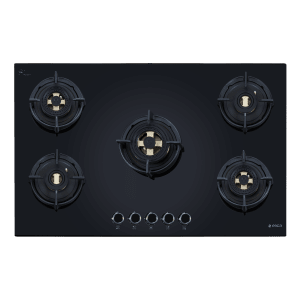 Elica DFS FB MFC 5B 90 5 Burner Automatic Hob (Cast Iron Pan Support, Black)