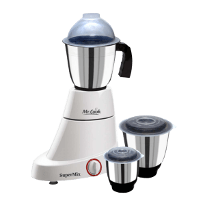 MR COOK SuperMix 600 Watt 3 Jars Mixer Grinder (Shock Proof Body, White)