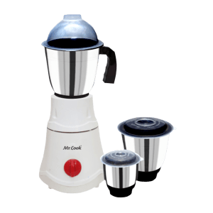 MR COOK Prince 550 Watt 3 Jars Mixer Grinder (3 Speed Control, White)