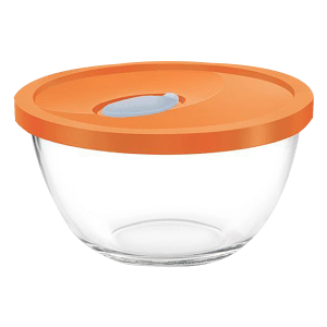 treo 1L Glass Mixing Bowl with Flexi Lid (BPA Free, Transparent)