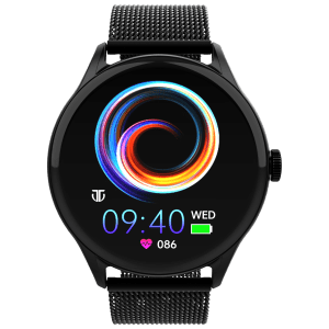 TITAN Evoke Smartwatch with Bluetooth Calling (36.32mm AMOLED Display, IP68 Water Resistant, Black Strap)