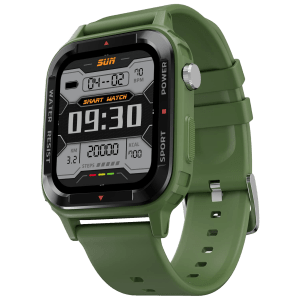 FIRE-BOLTT Tank Smartwatch with Bluetooth Calling (46.50mm Analog-Digital Display, IP67 Water Resistant, Green Strap)