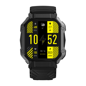 FIRE-BOLTT Shark Smartwatch with Bluetooth Calling (46.4mm HD Display, IP67 Water Resistant, Black Strap)