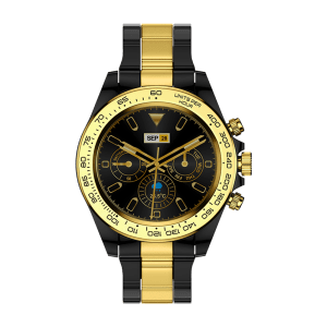 Fire-Boltt Blizzard Smartwatch with Bluetooth Calling (32.5mm HD Display, IP67 Water Resistant, Gold Black Strap)