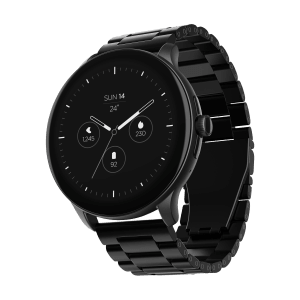 boAt Wave Primia Talk Smartwatch with Bluetooth Calling (IP68 Water Resistant, Metallic Black Strap)