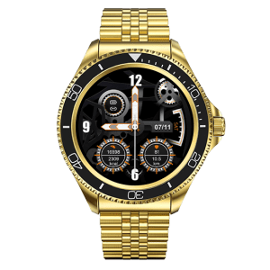 Fire-Boltt Quantum Smartwatch with Bluetooth Calling (32.5mm HD Display, IP67 Water Resistant, Raven Gold Strap)