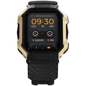 FIRE-BOLTT Shark Smartwatch with Bluetooth Calling (46.4mm HD Display, IP67 Water Resistant, Black Strap)