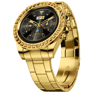 FIRE-BOLTT Blizzard Ultra Smartwatch with Bluetooth Calling (32.5mm HD Display, Water Resistant, Gold Strap)