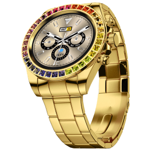 FIRE-BOLTT Blizzard Ultra Smartwatch with Bluetooth Calling (32.5mm HD Display, Water Resistant, Gold Strap)