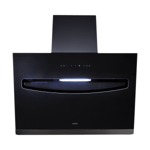 elica EFL S 907 HAC LTW VMS 90cm 1200m3/hr Ducted Auto Clean Wall Mounted Chimney with Touch Control Panel (Black)