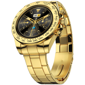 Fire-Boltt Blizzard Smartwatch with Bluetooth Calling (32.51mm HD Display, IP67 Water Resistant, Gold Strap)